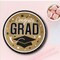 25 Congrats Grad Round Plates for Party Dinner Gold Paper 9 Inch Graduation Table Decor
